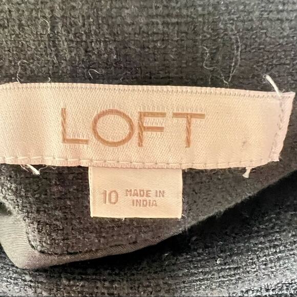 Loft black A-line canvas textured casual skirt size 10 B98 - Picture 2 of 4
